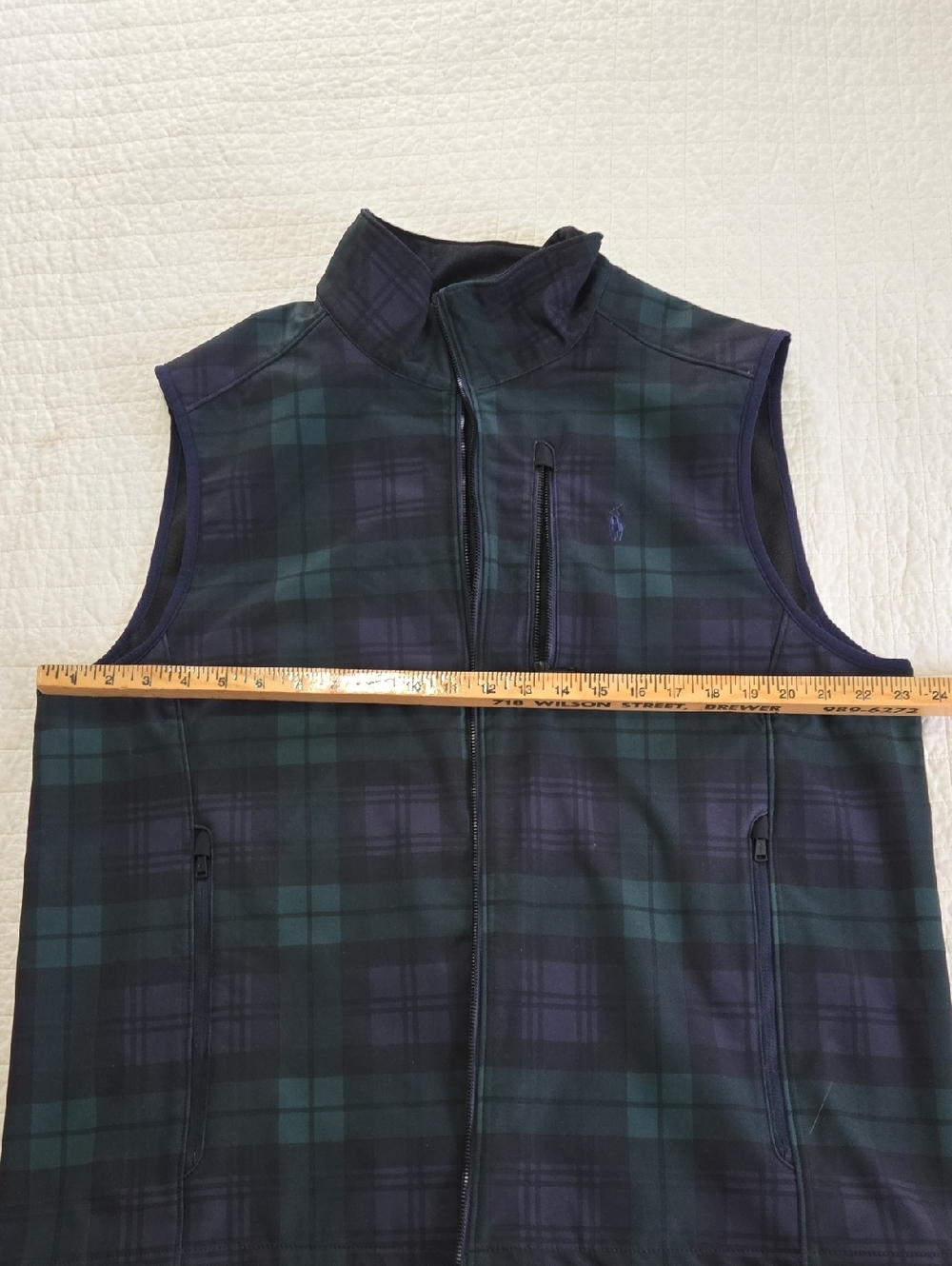 Polo by Ralph Lauren Performance Black Watch Tartan Plaid Vest Mens XL EUC - Picture 8 of 9
